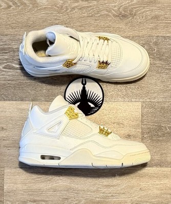 Nike Air Jordan 4 Retro 'Metallic Gold' Sail AQ9129-170 Women's 9