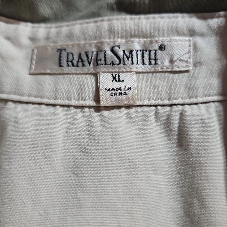Camisa Travelsmith Para Hombres Extra Grande Safari Verde Bolsillos Ocultos Manga Corta Caminata Foto 2 de 4