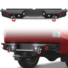 New Off-Road Rear Step Bumper w/ LED Lights D-rings For 2007-2013 Toyota Tundra 
