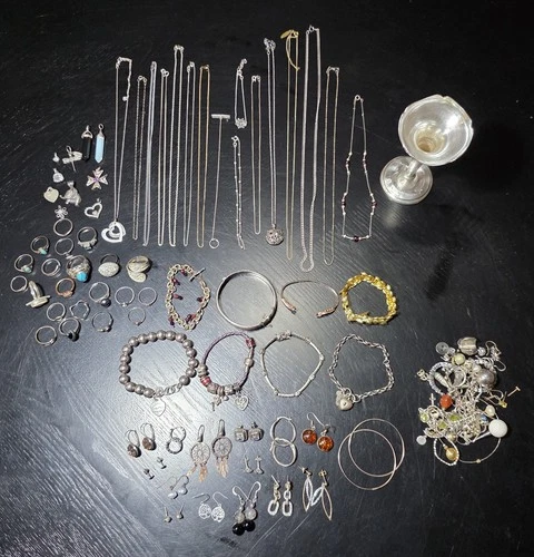 Huge Lot 925 Silver 467g Wearable Tiffany & Co Pandora Vintage Turquoise Pearls