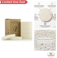 Compressed Cellulose Facial Sponges 100 Count White Plant Based Disposable