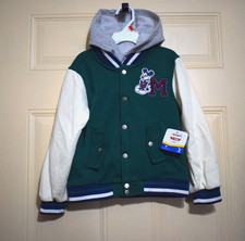 Disney Mickey Mouse Hoodie Snap Buttoned Green Boys Size 5T NWT