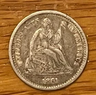 1861 Seated Liberty Half  dime  EF +, scarce grade