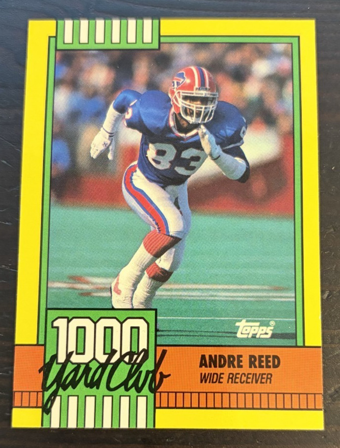1990 Topps Football ANDRE REED 1000 Yard Club Insert #7 Bills