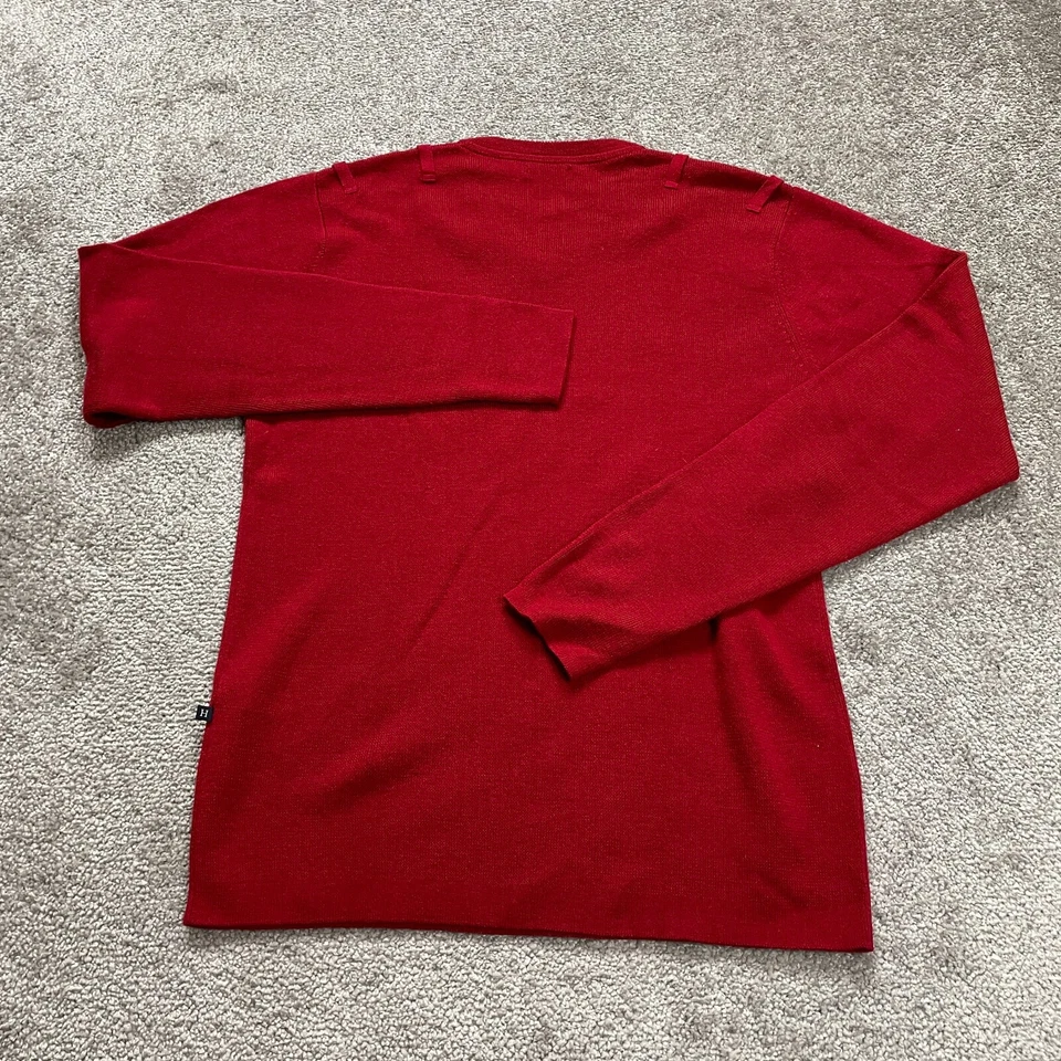 Hilfiger мериносовой шерсти шелк пуловер свитер женщин маленький красный v-образным вырезом туго трикотажа - Изображение 2 из 4