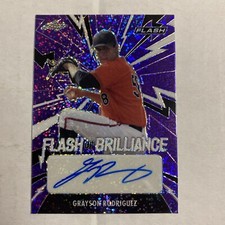 2021 Leaf Flash Of Brilliance Purple Grayson Rodriguez ROOKIE Auto 29/75 AB