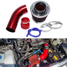 Red Car Cold Air Intake Filter Induction Kit Pipe Power Flow Hose System 76mm