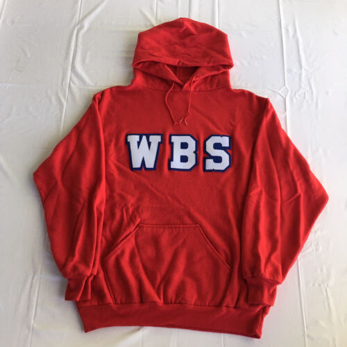 Vintage 90s College Hoodie Mens Large Red Varsity… - image 1