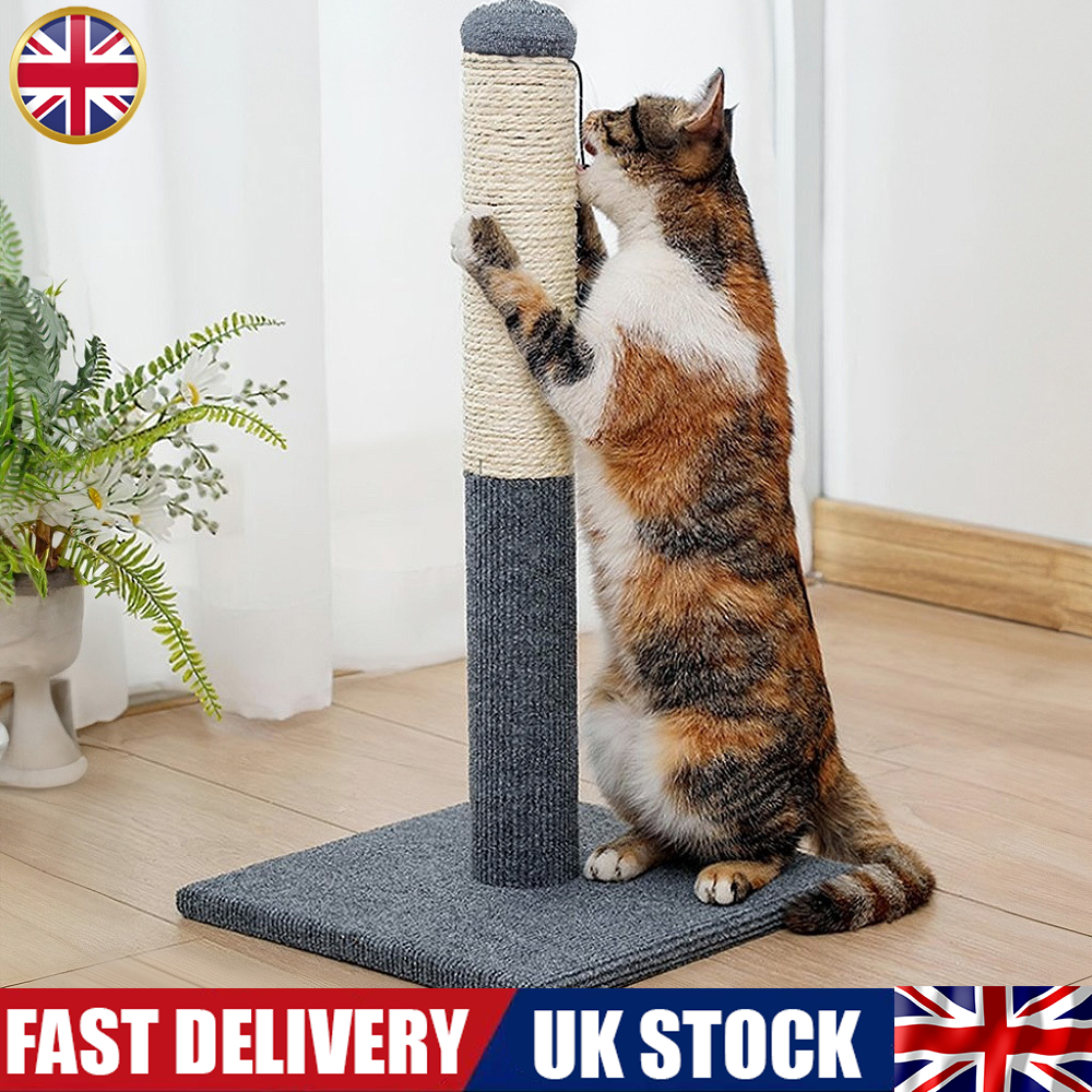 Large Cat Scratching Post Tall Strong Natural Sisal Pole Heavy Duty Base  55cm
