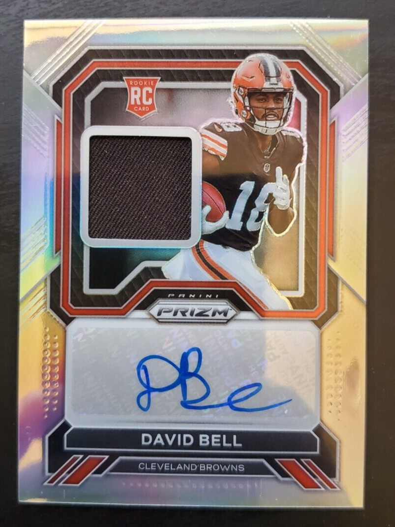 2022 Prizm David Bell Rookie Patch Silver Prizm Auto 63/99 #RPA-DB Browns