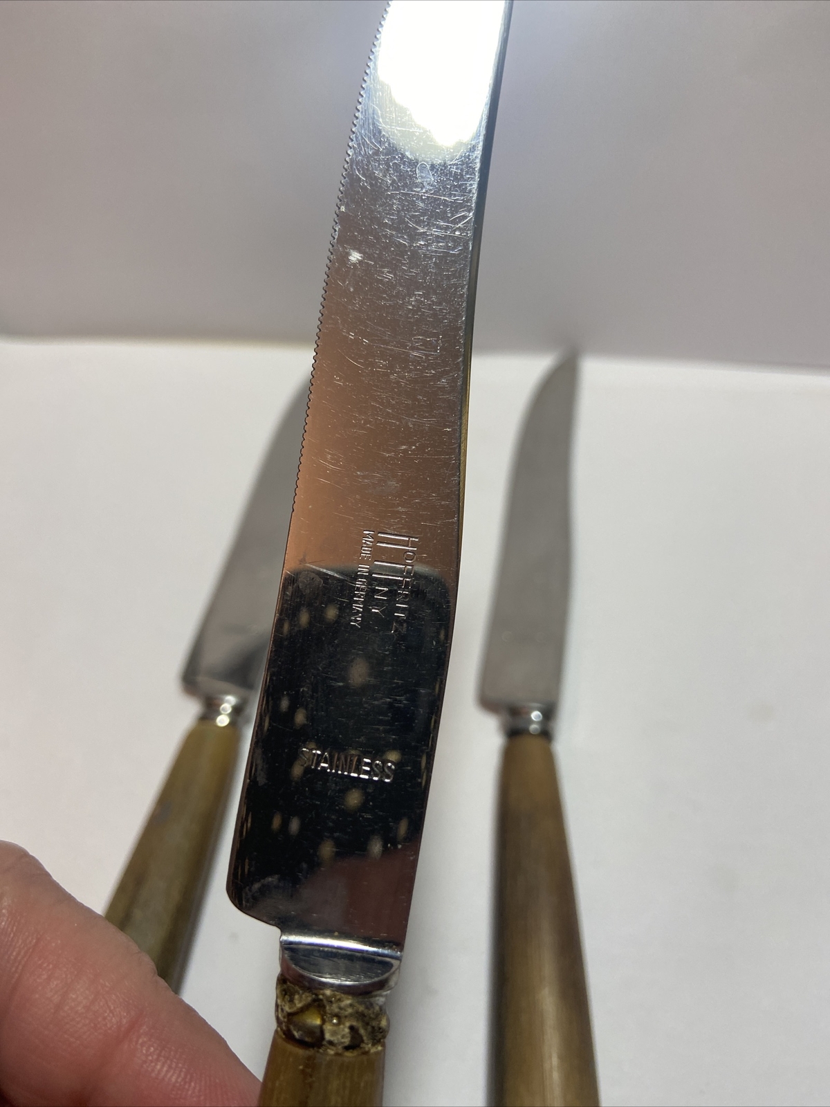 4 Vintage 50s MCM Hoffritz Germany Cutlery Bone Antler Stag Handle