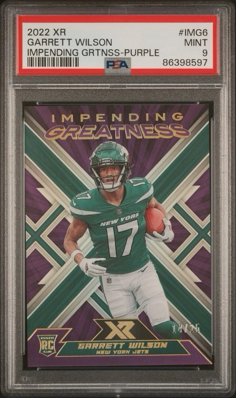 Garrett Wilson Panini XR Impending Greatness #IMG6 Purple