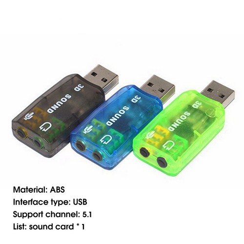 Sound Card Durable Plug Play Stereo Sound External Sound Card Adjustable - Afbeelding 7 van 13