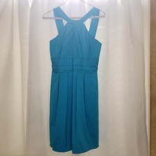  Davids Bridal Party Cocktail Dress Size 2 NWT Y-Neck Pleated Skirt With Pkts