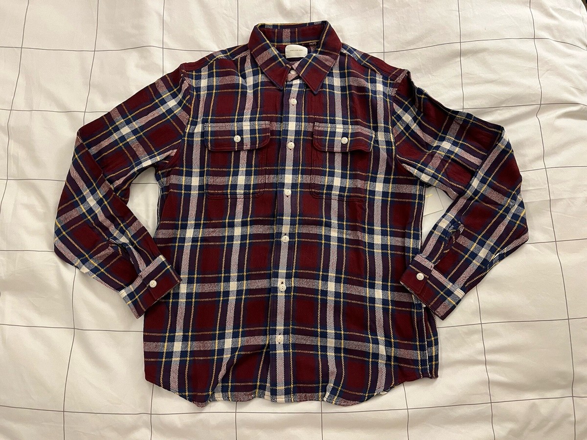 Aime Leon Dore ALD Red Plaid Cotton Flannel Button Up Shirt