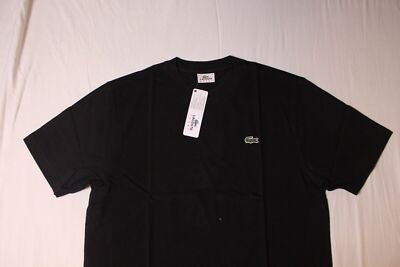 Lacoste T-Shirt Mens Sz 4/Med Crocodile Black Short Sleeve V-Neck