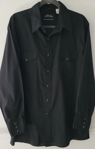White Horse Black Pearl Snap Men's XL Shirt Double Pocket Dress Cowboy