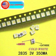 100pcs SMD LED 2835 3V Cool White Two-Emitting-Chips For Backlight Application