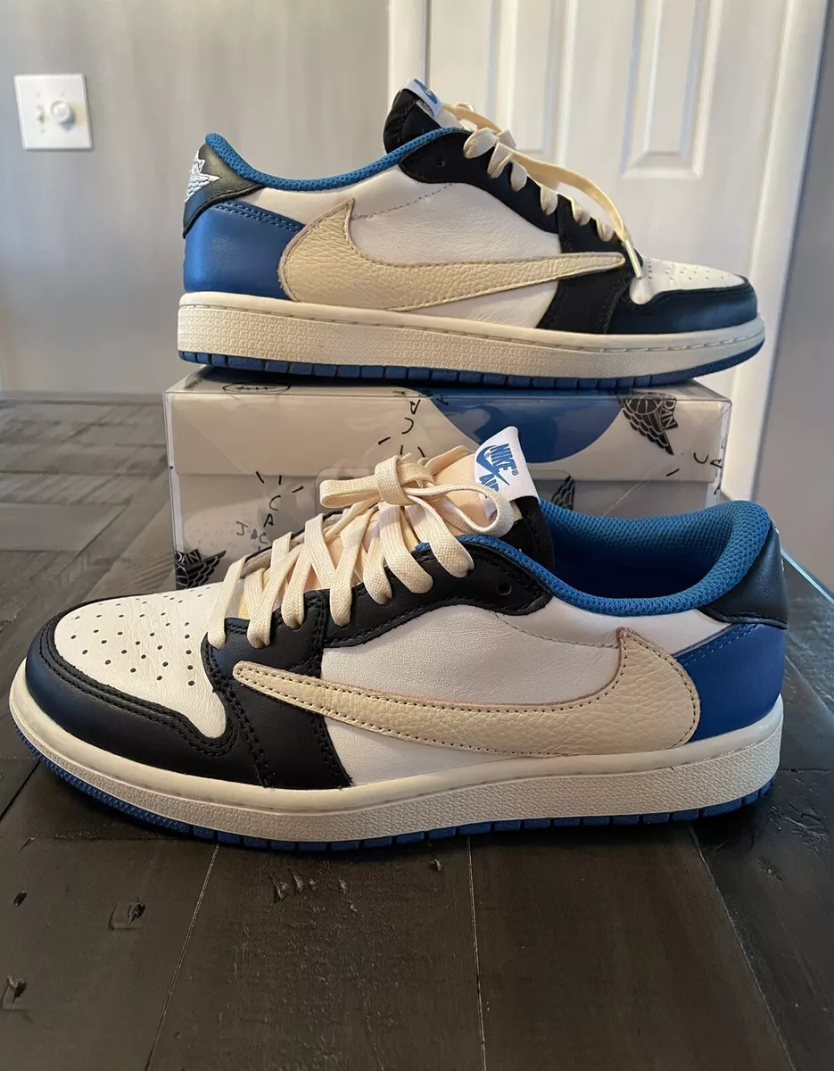 Jordan 1 Retro x Fragment Design x Travis Scott Low Blue for Sale, Authenticity Guaranteed