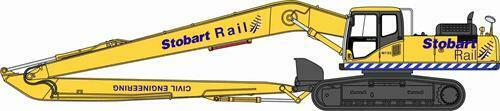 Oxford Diecast 76KOM002 Komatsu Excavator Stobart Rail - Picture 1 of 1