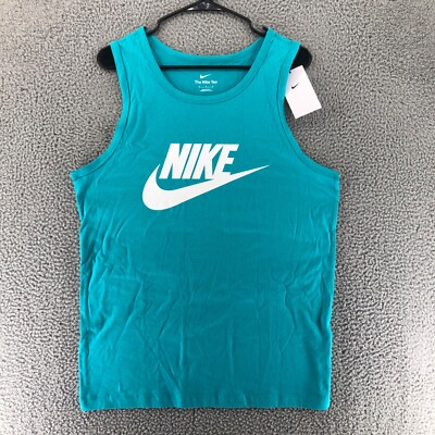 #ad Nike Sportswear Icon Futura Tank Top Men’s L Teal Green White AR4991 345 $22.48