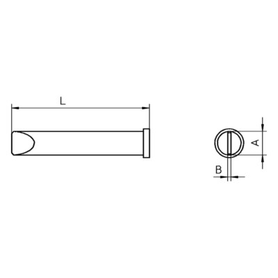 Weller Lötspitze Serie XT, Meißelform, XT E/5,9 x 1,2 mm, gerade, 1 Stück