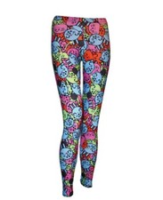 Donna Colorato Carino Gatti Catoonish Fumetto Splatter Stampato Leggings Taglia