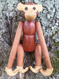 vintage wooden monkey toy