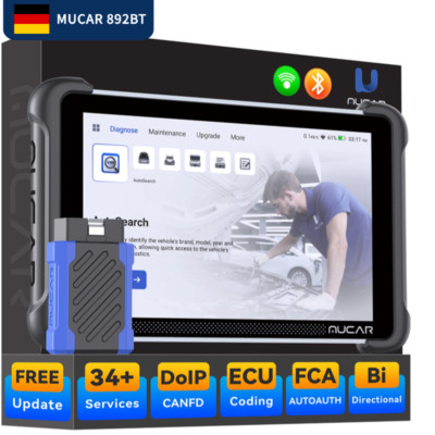 MUCAR 892BT KFZ Diagnosegerät Scanner Alle Systeme 34 Reset Kostenlose Updates
