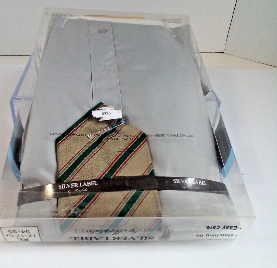 Camisa de vestir y corbata a juego Silver Label By Moshiko ajuste clásico XL NUEVA CON ETIQUETAS 823 Foto 3 de 3