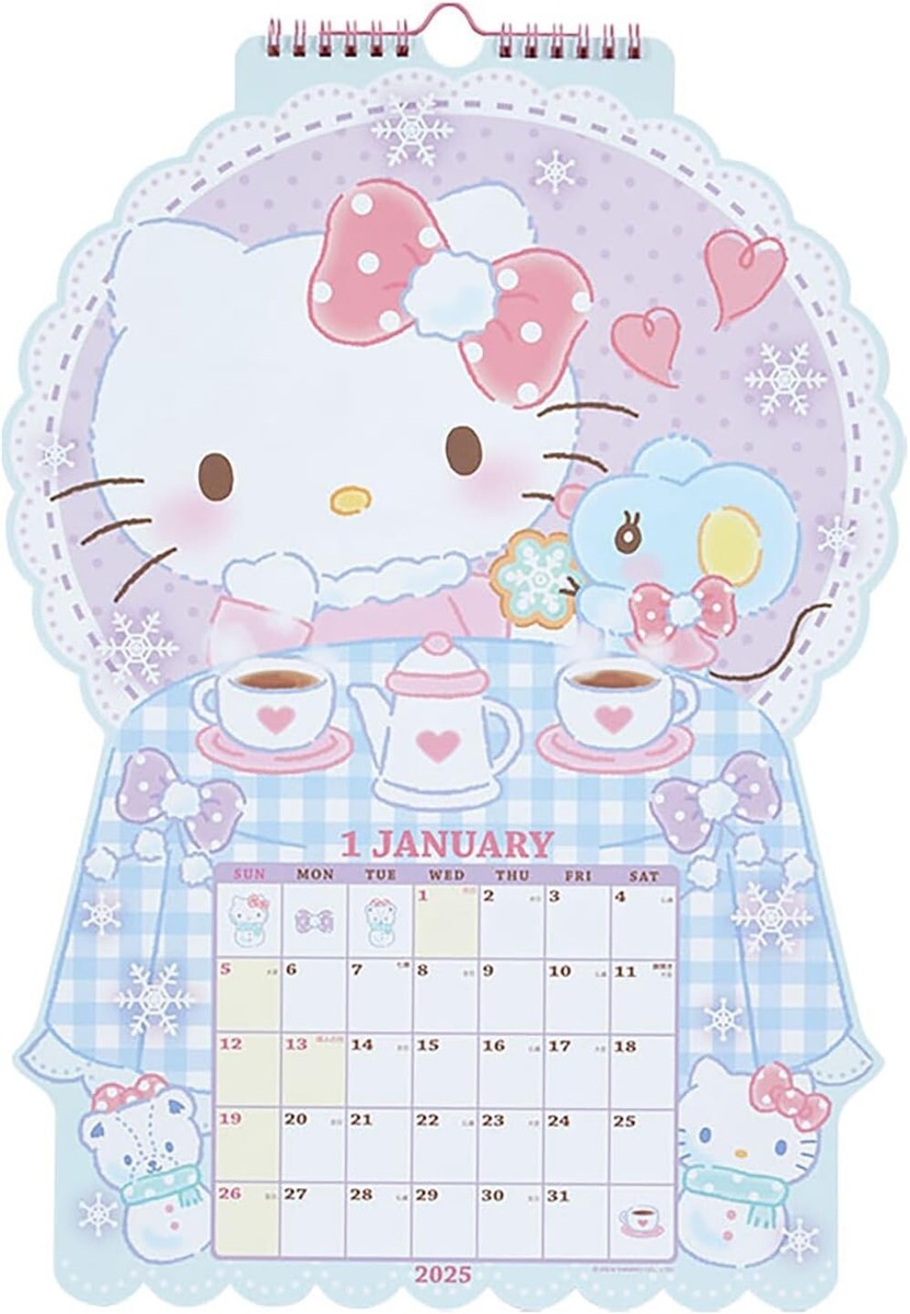 サンリオ　SANRIO　ハローキティ　HELLOKITTY　カレンダー New Sanrio 454419 Hello Kitty 2025 Die-Cut Calendar Wall From
