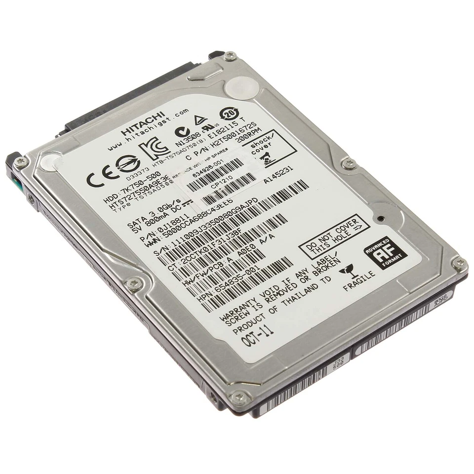 HP SATA-Festplatte 500GB 7,2k SATA 2 2,5" - 634926-001