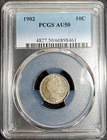 1902 Barber Silver Dime graded AU50 by PCGS
