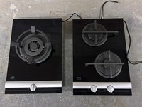 AEG GLASS ON DOMINO HOB WITH CAST IRON STAND