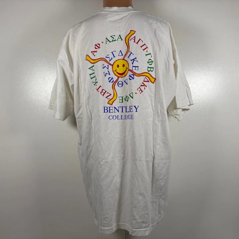 Vintage Bentley College T Shirt Mens XL Greek Week Fraternity Sorority 90s - Image 2 of 4