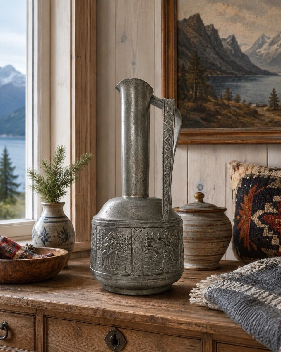 金*ン様 ヴィンテージ ピューター　ピッチャー&カップ＆トレー　総重量969g Pitcher Collectible Pewter Metalware for sale | eBay