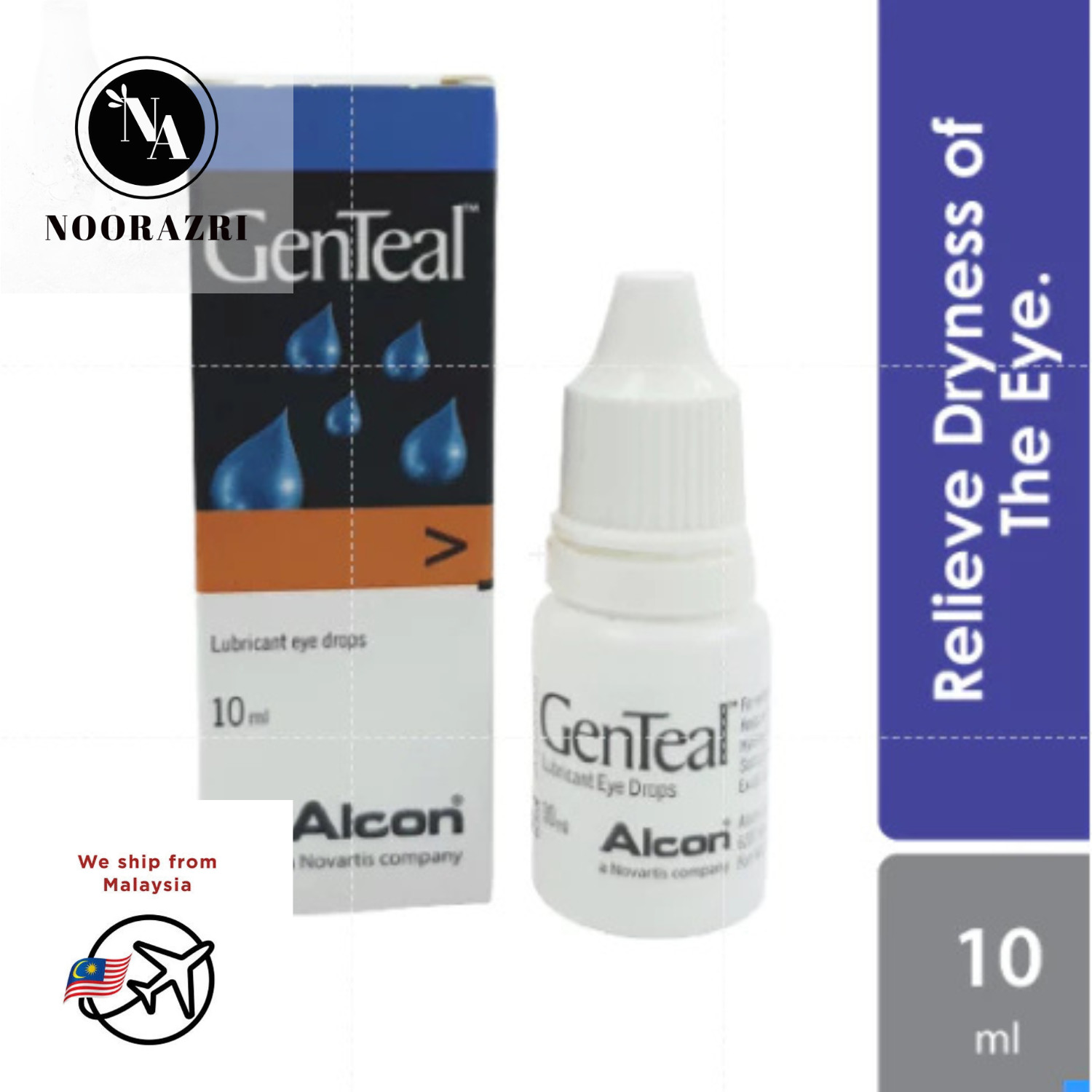 2 x Alcon Genteal Lubricant Eye Drop 10ml Relief Dryness Fatigue & Discomfort