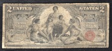 FR. 248 1896 $2 TWO DOLLRS ?EDUCATIONAL? SILVER CERTIFICATE CURRENCY NOTE