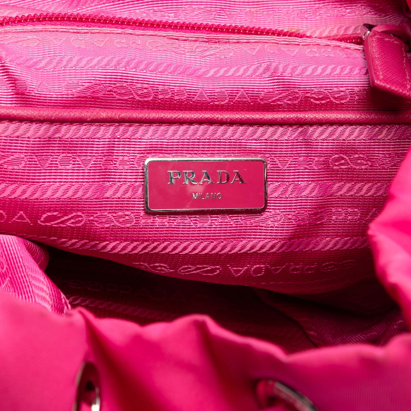 Authenticated Prada Tessuto Drawstring Hot Pink Nylon Fabric Backpack thumbnail 5