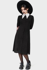 Killstar Crepuscular Midi Dress Womens XS Black Long Sleeve Goth Alternative