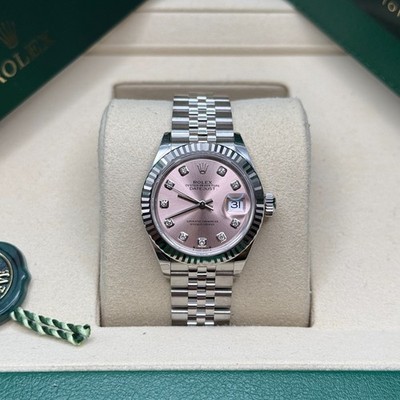Rolex Lady-Datejust NEW 2026 Pink Diamond Stainless Steel Fluted Bezel Jubilee