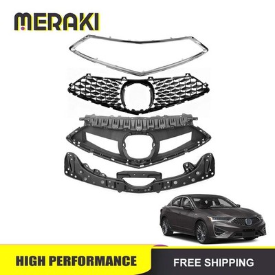 Front Grille & Chrome Molding & Grille Frame & Beam Kit For 2019-2022 Acura ILX