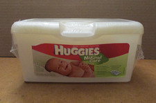 Huggies Natural Care Wipes 72ct Plastic Refillable Container Pearl White