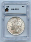 1921 Morgan Silver Dollar $1 ICG MS64
