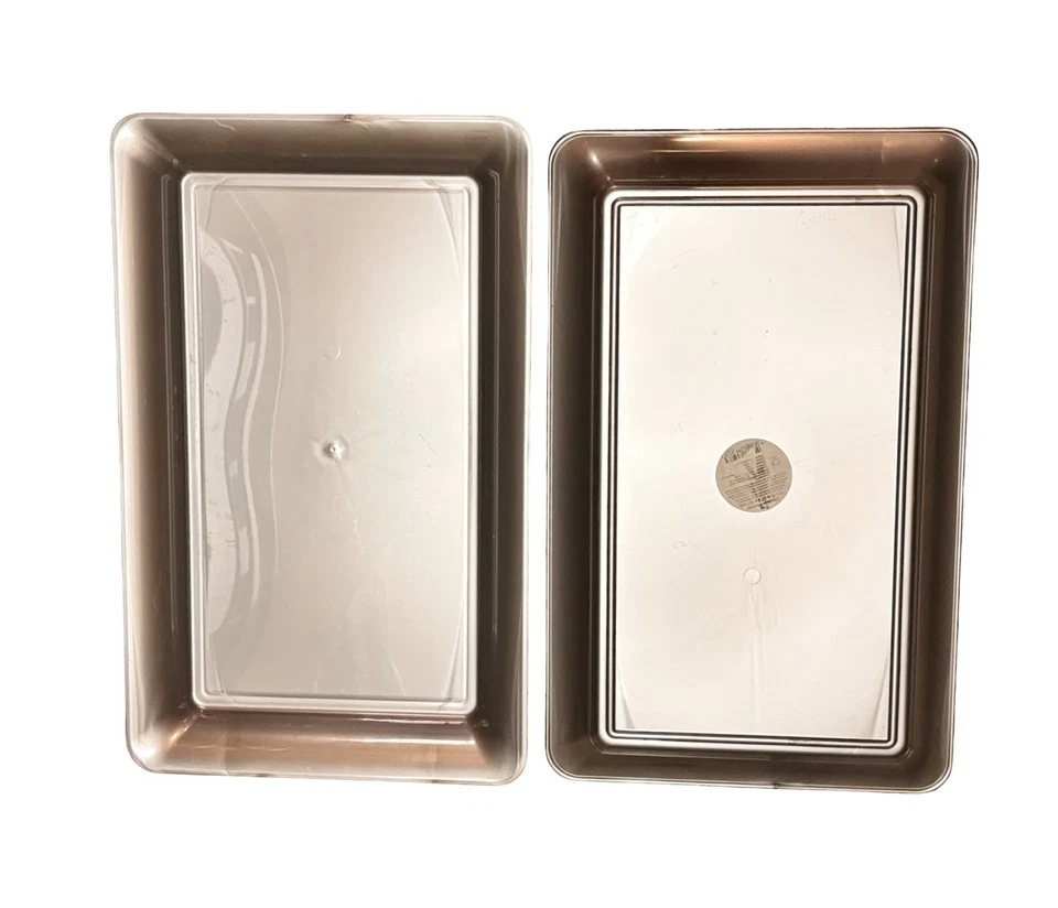 2x Bandeja Bandeja/Meseta 11 x 18 pulgadas Bandejas de Plástico Gris Bandeja para Servir Foto 3 de 4