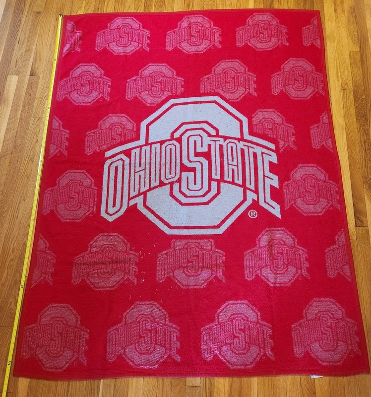 Vintage Ohio State University Buckeyes Stadium 74X57 Blanket NCAA