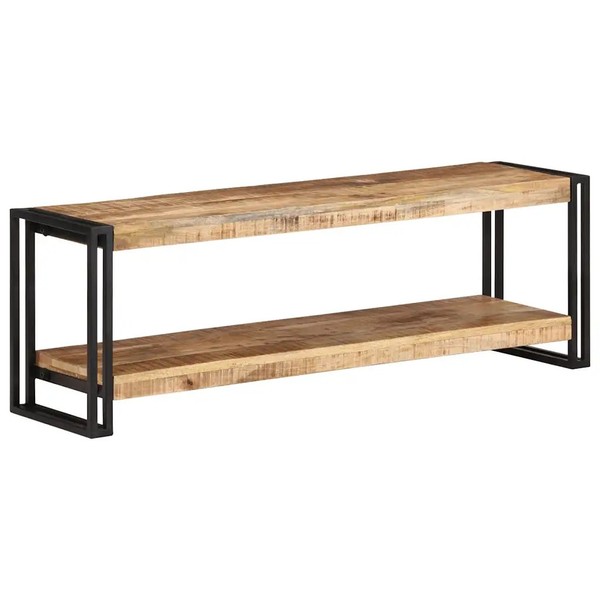 Tv-Schrank Aus Massivem Mangoholz 120X30X40 Cm Sideboard Lowboard-image