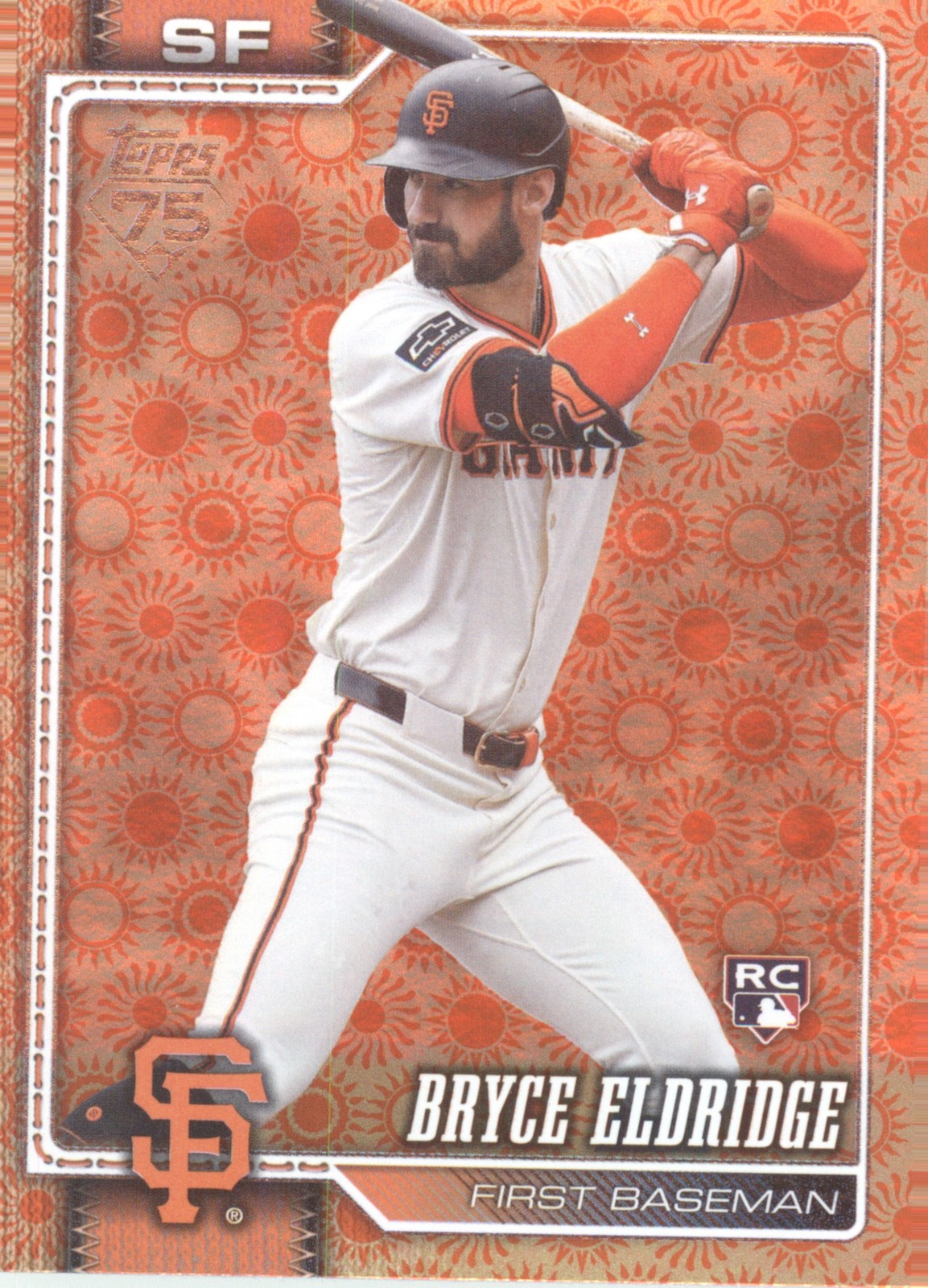 2026 Topps Series 2 Bryce Eldridge Orange Sun Holo Foil #406 RC