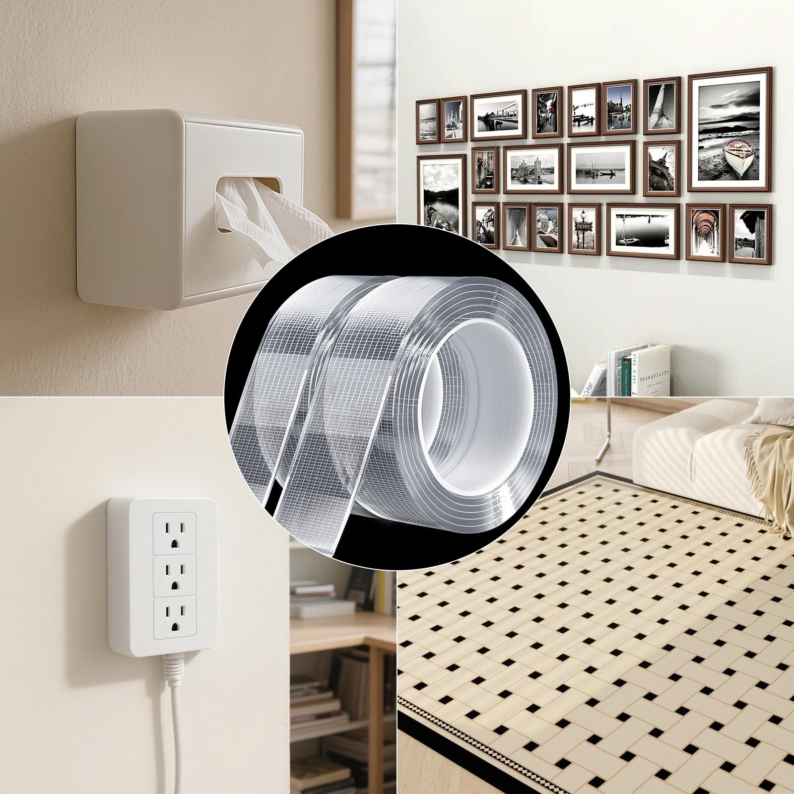 2PCS Clear Double Sided Nano Tape Heavy Duty Removable Mounting 20FT