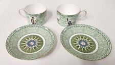 Vintage Wedgwood Millennium Cup & Saucer Set, Green, 1998